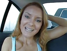 Amazing Redhead Milf Fucked On The Backseat