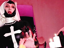 Horny Bizarre Nun Mistress Eva Latex BDSM Milf Solo Gonzo Femdom Attractive Old Boots High Heels