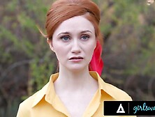 GIRLSWAY - Tiny eighteen y/o Campers Lana Smalls & Scarlet Skies SCISSOR & KISS Out of Getting Caught!