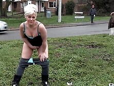 Pornxn - Chesty Blonde Milf Pissing In Public