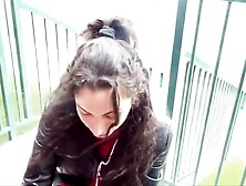 Shameless girl masturbates in public