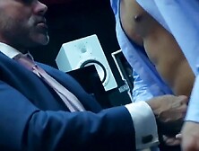 Playingmen. Com - Elegant Hunk Wears Slick Blue Suit While Ramming Hot Stud Deeply And