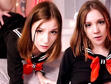 Charming Japan schoolgirl stopped to be shy when saw my meat 4K