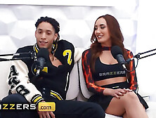 Brazzers - Luna Star’s podcast with Chloe Amour and derek savage turns into wild on-air three-way