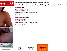 Girl fingers pussy while guy dildos ass on Omegle