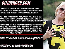 Sindy Rose white schlong in booty at abandoned quarry