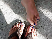 She Wanted To Show Off Our Cute Pedicured 'murica" Toes