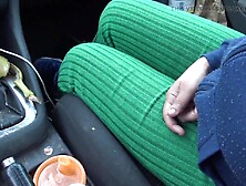 french canadian stepmom touching her stepsons dong in the car in Montreal