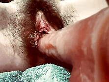 FTM trans man fucks pussy with dildo