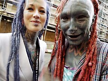 Behind the scene at the XBIZ rewards in Berlin - Anuskatzz and Lily Lu have a fun the adult time show and give u an impression