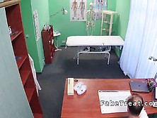 Busty tattooed patient licked and banged