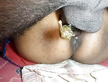 Big ass indian bhabhi cum by fucking a big brinjal and husband's cock