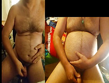 Man Being Fattened Up,  Before And Fatter After,  Horny