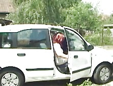 A German BBW with red hair loves fucking with two hard cocks