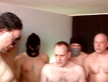 German huge boobs cougar into the first gang bang inside the swinger club