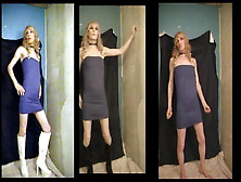 Sissy Cd Tv Poses In Blue Dress