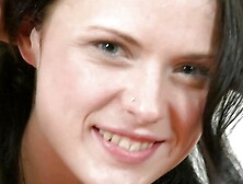 Dark Haired Beauty Marlene Fills Her Shaved Snatch With A Glass Toy!