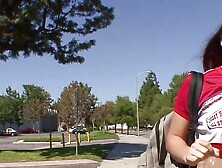 Cheerleader Talia Palmer gets her pussy banged rough