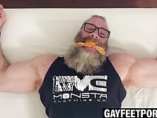 Beefy prisoner suffers tickles everywhere from the cruel dom