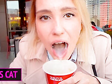 Public Agent - 18 Babe Suck Dick in Toilet Wendis & Drink Coffee with