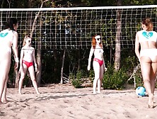 Voyeur Films A Group Of Young Babes Playing Beach Volleyball