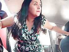 Stepson mounts his stepmom in the back seat of the car.