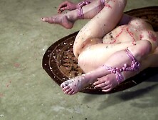 Kinky lesbian fetish sex scene with hot wax torture and ropes