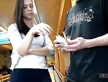 Hunt4k.  dark haired sucks knob and gives pussy for drilling