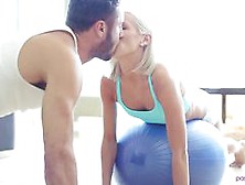 Blonde Hottie Kacey Jordan Rides Her Man On A Yoga Ball