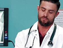 Muscular Doctor Is Giving A New Kind Of Prostate Exam To His Handsome Patient