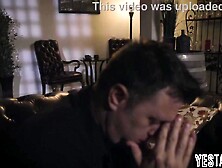 Slim mother I'd like to fuck wife screws a large dong reporter in his office to get back at cheating spouse