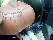 Naughty let me fuck her straight in the BUM in my Car