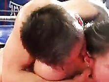 guy dominates girl in mixed wrestling, fingers and fucks her