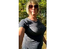 Cd In Public Park,  Quick Walk In Skirt