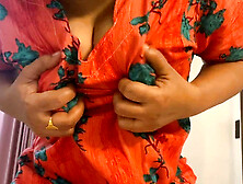 Arabian beauty Arabicqueen flaunts her big natural tits in a sexy dress at home