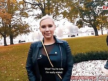 Young woman inside nylons recorded on a real blind date