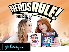 Girlsway - College Geeks Lacy Lennon And Lily Larimar Are Turned On After Reading Hentai Comics