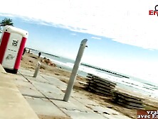 French brunette hair has hooked up with a attractive stranger,  at the beach,  just to get screwed