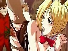 Bunny girl eating carrot