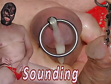 Sounding with cum-shot. Urethral inserting toy naughty torture bdsm from Holland
