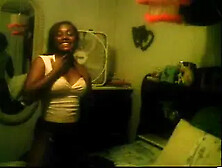 Homemade Solo Stripping By Black Skinned Chick