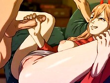 Power and Makima Seduce Denji To Fuck