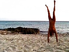 Stripped Hot Pair at the beach, sex in public