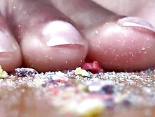 Ebony Giantess Crushes Fruit Loops With Her Bare Feet