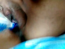 Young Dark Pussy Toothbrush Insertion