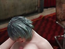 Naked Lady From Devil May Cry 3 Gets cum In Her Mouth From a Titjob