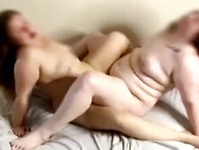 Girlfriends scissoring til they explosive squirt on their pussies