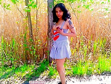 Glamorous MIDGET BLACK Exhibitionist Wife Outside Public Bike Trail MINI PETTICOAT Pov Up Petticoat