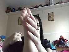 Nerdy Teen Sucking Toes Straight Out Of Dirty White Socks