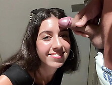 Blowjob In A Public Toilet Starbucks And Cumwalk - She Drinks Coffee With Cum On Face Among People